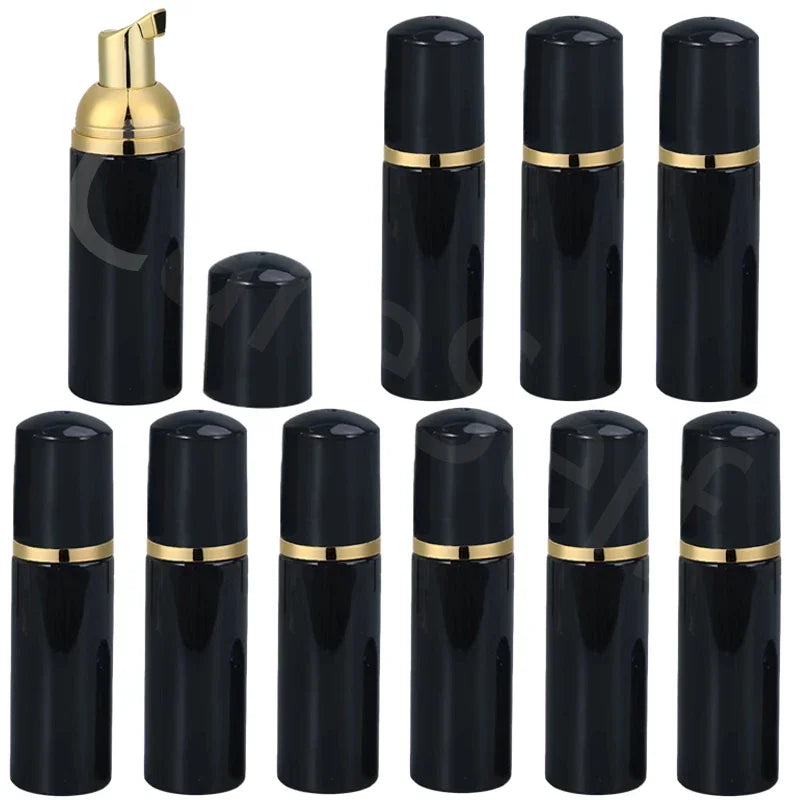10/30pcs 60ml Black Plastic Foam Pump Bottle Empty Face Bottle Cleaner Soap Eyelashes Cosmetic Dispenser Foam Bottle containers