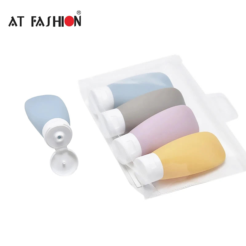 3/4Pcs 30/60/100ml Travel Refillable Bottle Set Cosmetic Face Wash Hand Cream Lotion Hose Flip-Top Dispenser Empty